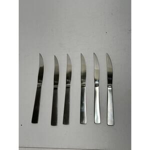 Lot of 6 Pieces‎ Capri Stainless Italy Flatware Knife Pointy Steak MCM Vintage